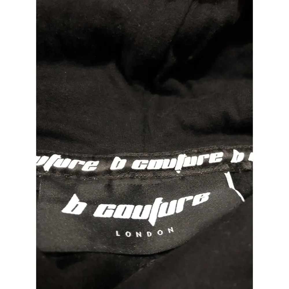 B Couture London Hoodie Mens Small Sweatshirt England Oversized Black N121